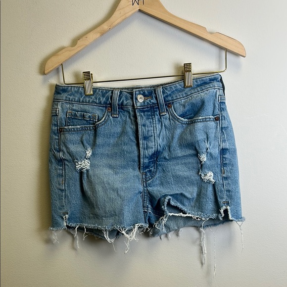 Old Navy Blue Distressed Jean Shorts - Picture 1 of 3